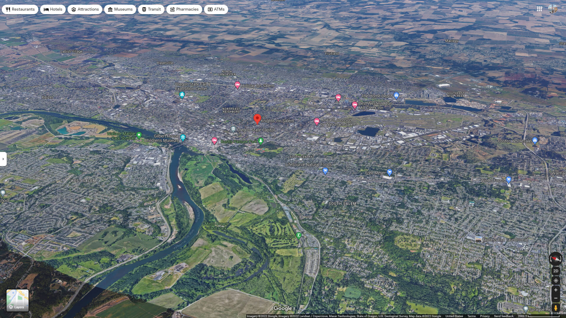 Salem Aerial Map Oregon